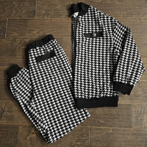 Houndstooth Shein Jogger 2-Piece Outfit sz medium - Picture 6 of 7